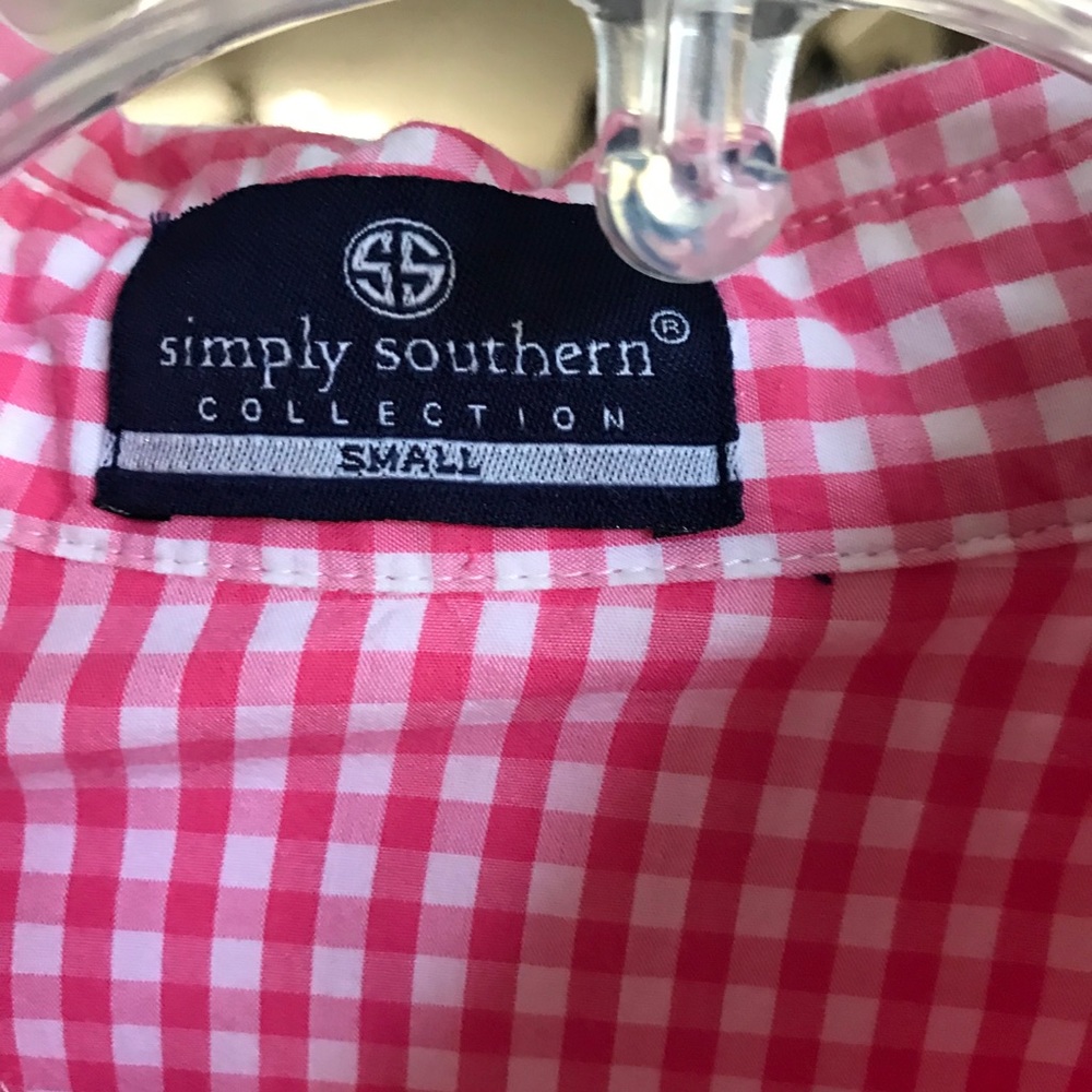 Simply Southern Pink Gingham Dock Fishing Shirt - Picture 8 of 10